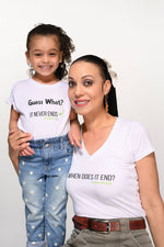 Load image into Gallery viewer, Guess What It never ends Toddler Jersey Tee