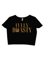 Load image into Gallery viewer, Fully boasty gold crop tee