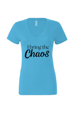 Load image into Gallery viewer, I bring the chaos Women’s Deep V-Neck Tee