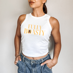 Load image into Gallery viewer, Fully Boasty Rib Racer Tank- Gold lettering