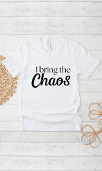 Load image into Gallery viewer, I bring the chaos Women’s Deep V-Neck Tee