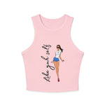 Load image into Gallery viewer, Like Yuh Self Rib Racer Tank-BLACK LETTERING
