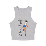 Load image into Gallery viewer, Like Yuh Self Rib Racer Tank-BLACK LETTERING
