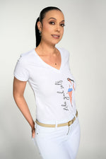 Load image into Gallery viewer, Like Yuh Self Women’s Deep V-Neck- Black lettering

