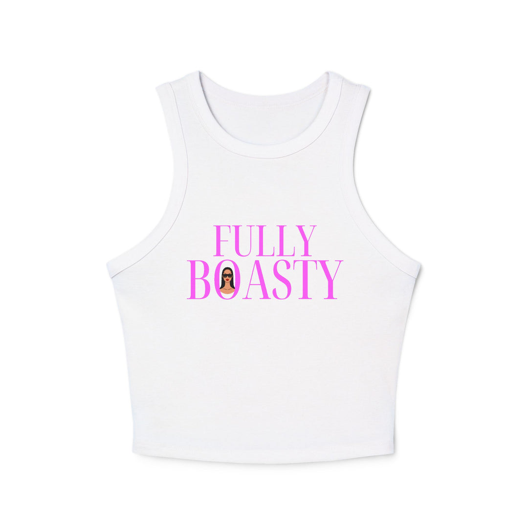Fully Boasty Rib Racer Tank - Fuchsia lettering