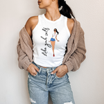 Load image into Gallery viewer, Like Yuh Self Rib Racer Tank-BLACK LETTERING
