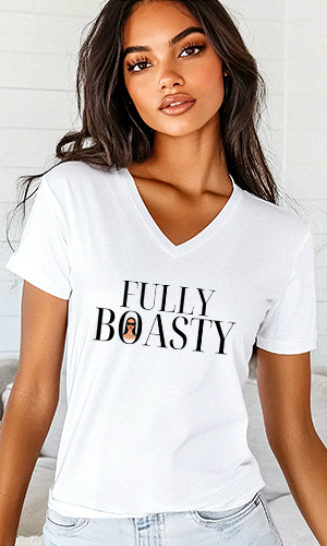 Fully Boasty Women’s Jersey Deep V-Neck Tee