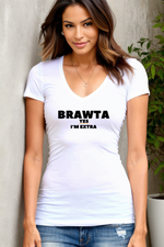 Load image into Gallery viewer, Brawta, Women’s Deep V-Neck Tee
